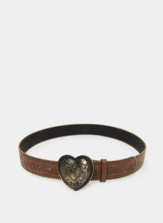 Styli Women Western Heart Buckle Belt